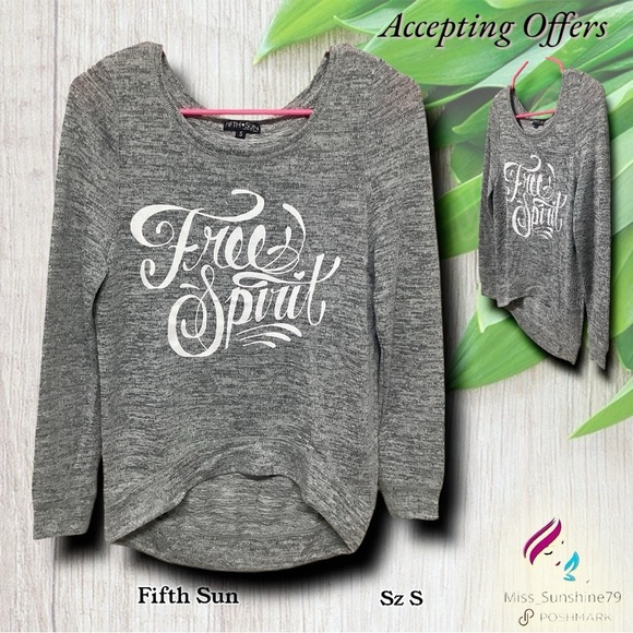 Fifth Sun - Sz S - lightweight sweater shirt ' Free Spirit ' oversized and comfy - Picture 1 of 5